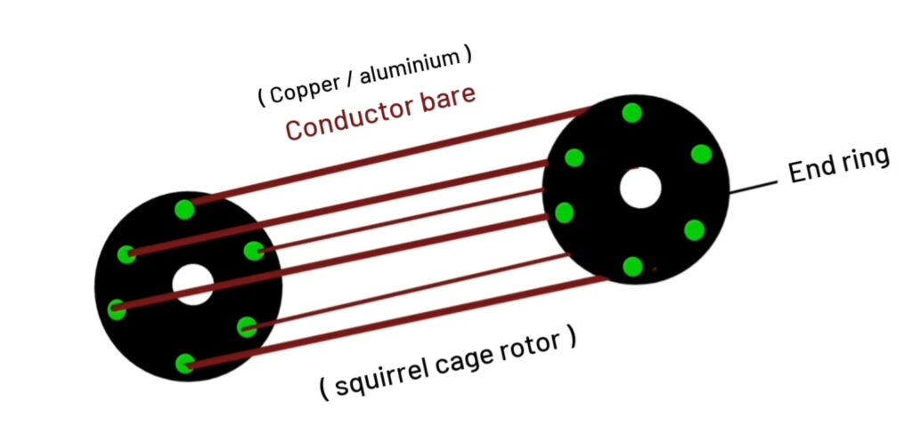 squirrel cage rotor three phase induction motor