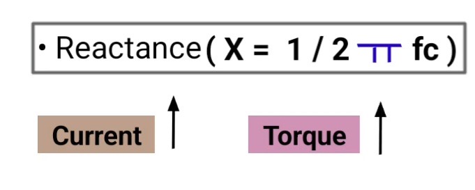 Reactance formula used in capacitor start capacitor run motor